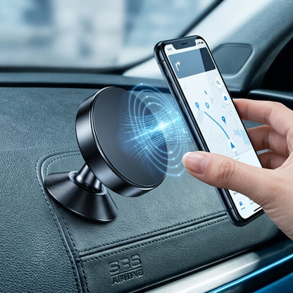 2-Pack Mini Low-Profile Magnetic Car Phone Mounts, 360° Aluminum Dashboard Holders, Strong Grip, One-Hand Use, Universal for iPhone And Android