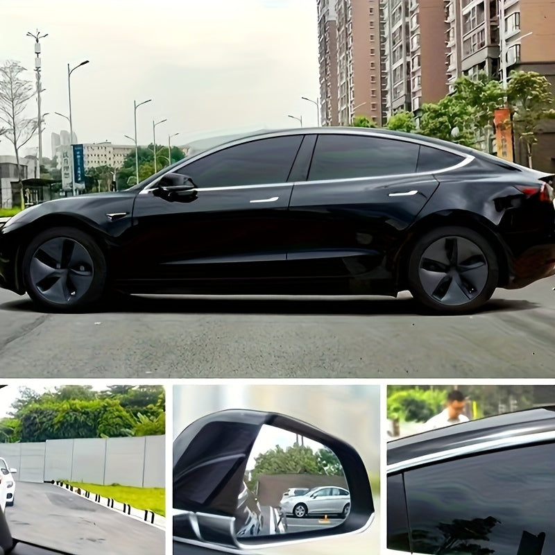 3pcs Black Car Window Tint Film Roll (118"x19.6" Total) - UV Resistant, 35% Blackout, 15% Blocking & 5% PP /Removable Privacy Wrap, Easy Peel & Stick Application for, Trucks, SUVs - Heat & Glare Protection