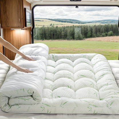 Cooling SUV RV Car Mattress Topper, Viscose Made from Bamboo Extra Thick Cooling Mattress Pad 8-21" Deep Pocket Soft Down Alternative Fill Mattress Protector Pillow Top Mattress Cover