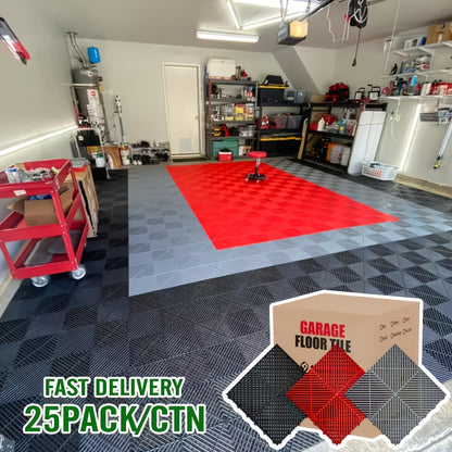 25 Garage Floor Mats Multi-Purpose Auto Detailing Plastic Spliced Mesh Floor Tiles Car Wash Floor Mats Are a Must for Every Garage!
