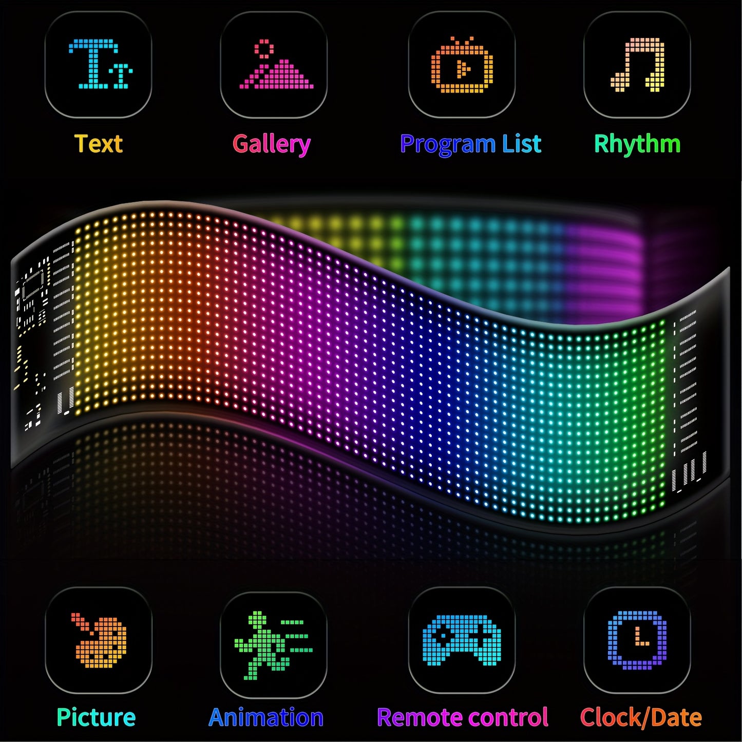 Summer Deal-Scrolling LED Car Sign, Programmable LED Sign with APP Control And Remote, USB Powered DIY Text Animation Graffiti Pattern, Rolling Devil's Eye for Trucks SUVs Store Hotel Bar.