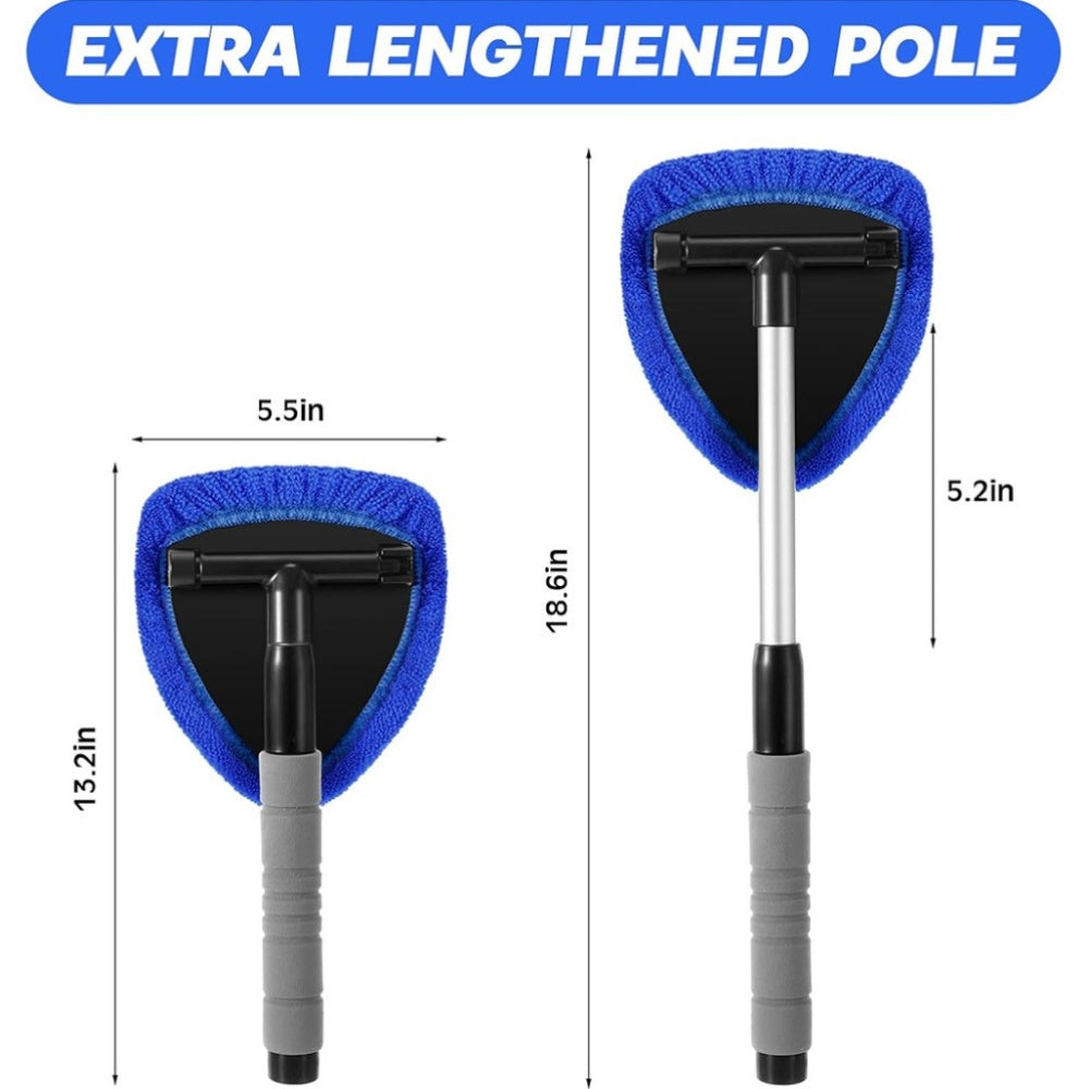 10pcs Microfiber Car Windshield Cleaning Tool Kit with Telescoping Handle And 4 Wipes - Heavy Duty Extension Pole, Durable Plastic Material, for Interior/Exterior Glass, Car Cleaning Tools, Vehicle Maintenance, Ergonomic Handle