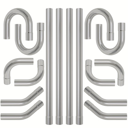 [Exhaust Kit Tubing] 2.5'' Mild Steel Exhaust Kit Tubing Mandrel Bend Pipe Straight U Bend 16 Gauge Universal