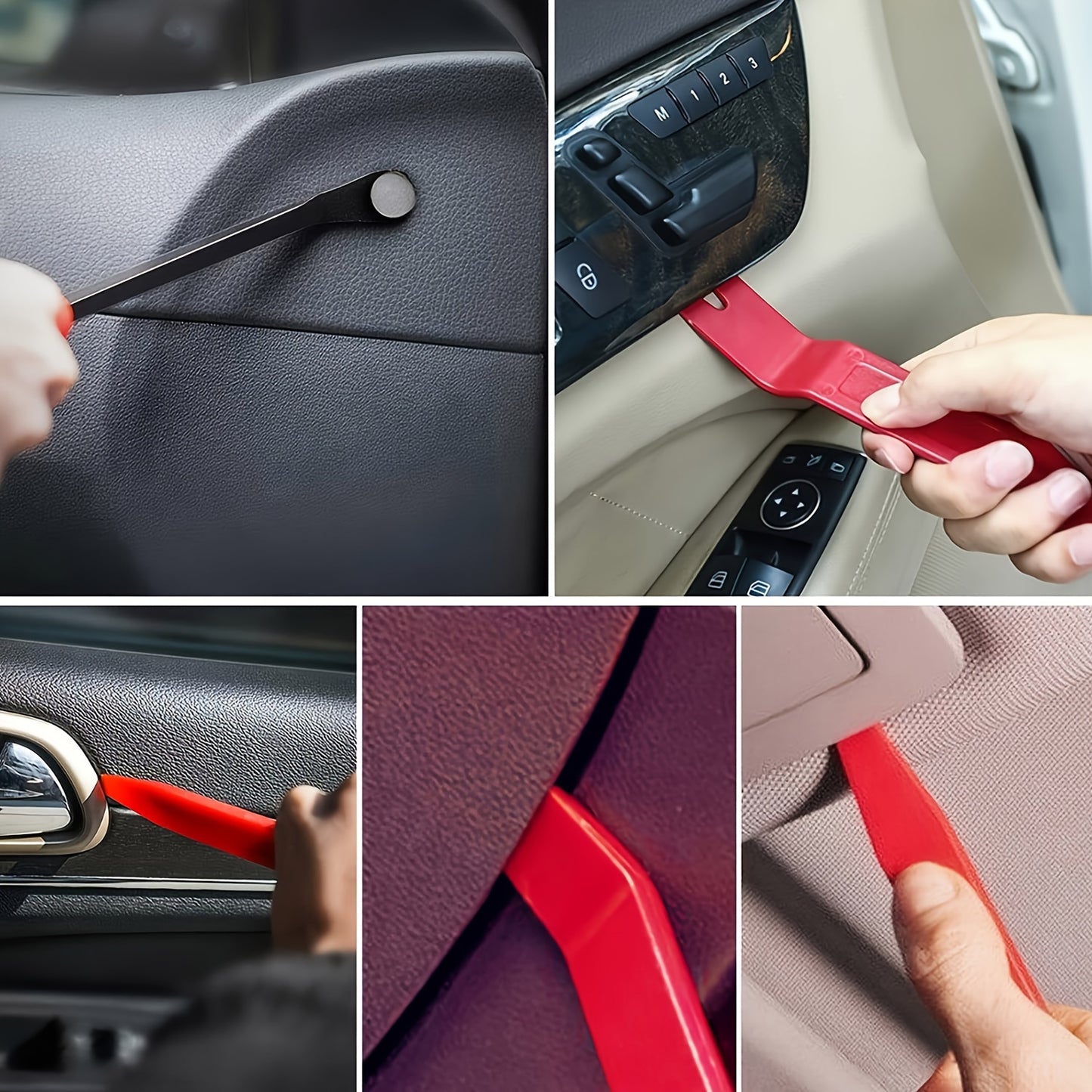 BESPER Car Door Tool Kit Inflatable Air Pump Auto Window Door Open Fixing Gripper Tools Long Reach Kits with Carrying Bag