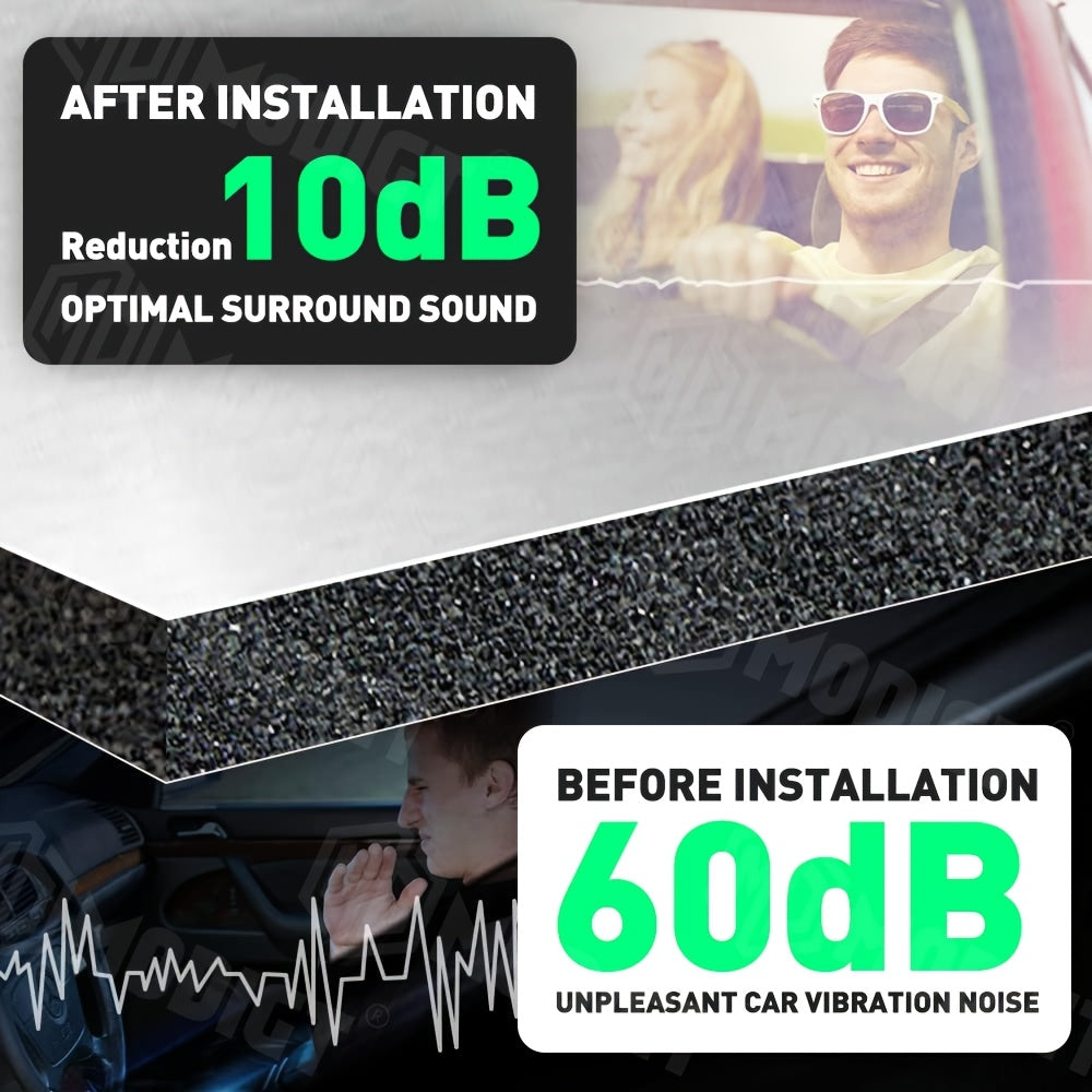 26/22Sqft Sound Deadener Car Heat Shield Noise Reduce Mat with Adhesive Layer Gifts Decorations Tools Free