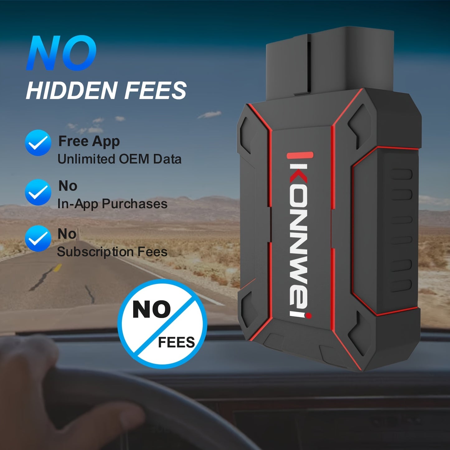 KONNWEI MAXOBD Comprehensive System Deep Scan Diagnostic Tool Wireless 5.2 OBD2 Scanner with Over 41 Dedicated Data Streams for IOS And Android, Without Battery