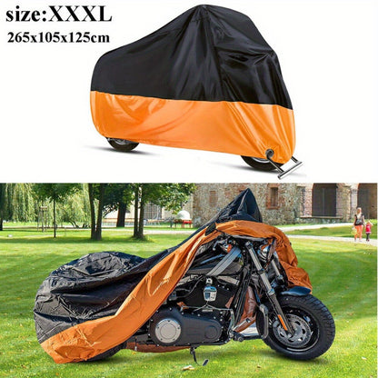 2pcs Set: 190T-3XL Motorcycle Cover And Towel - UV Protection, Waterproof, Tear-Resistant Fabric with Safety Features Including Lock Holes - Ideal for Outdoor Storage And Protection