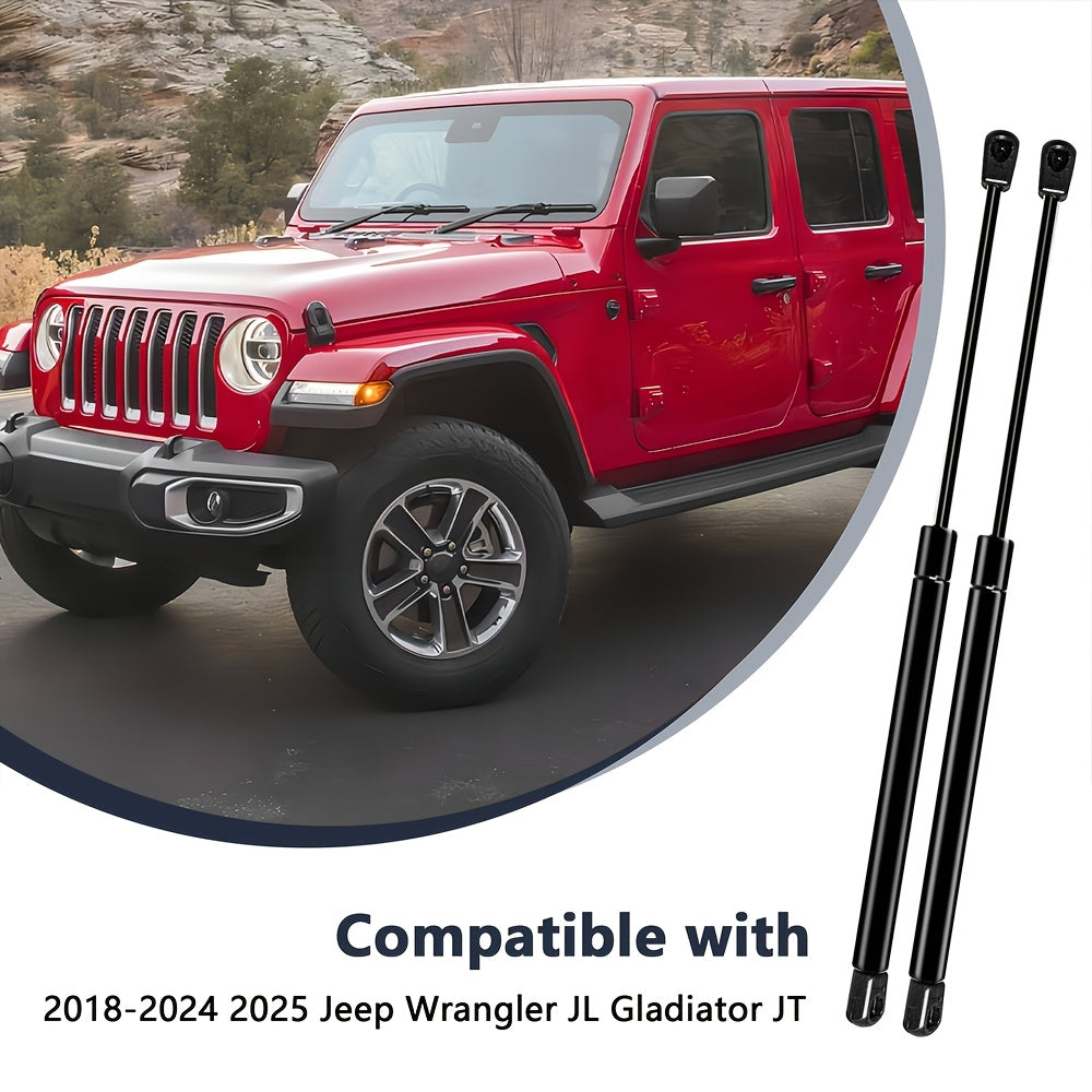Suitable for 2018-2026 Jeep for Wrangler JL & Gladiator JT 2/4Door-Car Engine Hood Support, Steel Material Car Accessories Quick-Release Hood Gas Spring Strut Replacement Stabilizer Shock Absorber Set Auto Accessories