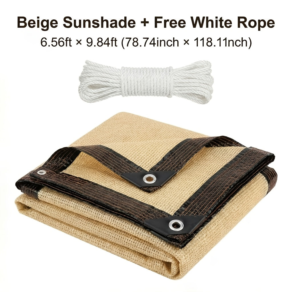 RV Camper Shade Cloth-Breathable Uv-Resistant Sun Shade Tarp, Brass Grommets, Includes Tie-Down Ropes for Versatile Outdoor Use