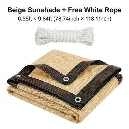 RV Camper Shade Cloth-Breathable Uv-Resistant Sun Shade Tarp, Brass Grommets, Includes Tie-Down Ropes for Versatile Outdoor Use