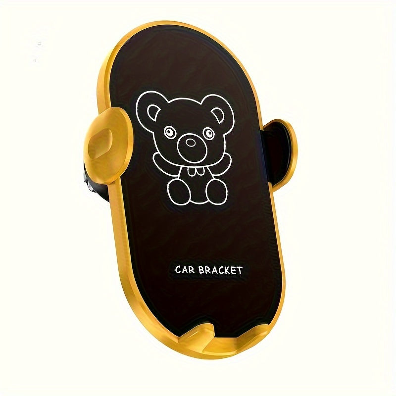1pc Car Mobile Phone Bracket The New Car With Navigation Support Rack Bear Cartoon Car Air Outlet Fixed Mobile Phone Rack