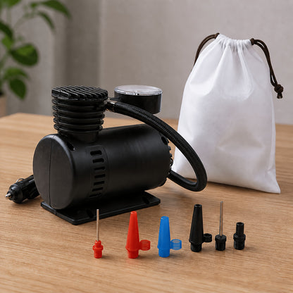 1 Unit of a Compact Air Compressor Pump, 12V 300 PSI, Designed for Inflating Tires of Cars, Bikes, Balls, And Motorcycles While for on The Move, Without Battery