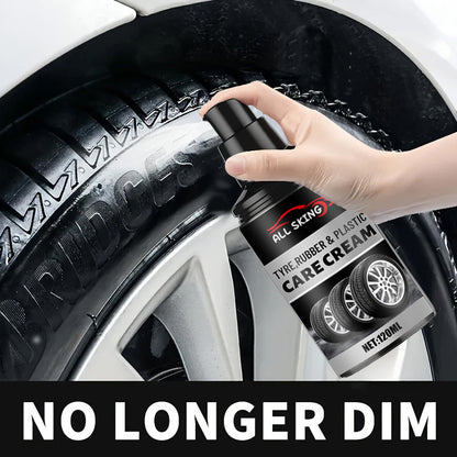 ALL-SEASON TIRE CARE CREAM - Quick-Shine Formula for Rubber & Plastic, Long-Lasting Gloss & Protection, No More Dull - Car Interior Maintenance Solution, Tire Protection, Tire Care, Vehicle Interior Enhancement, Sleek Bottle Design, Durable Application