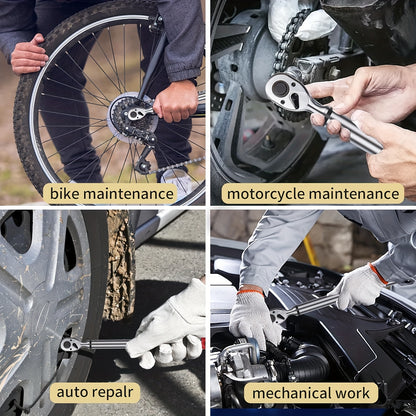 [Digital Torque Wrench] 1/2, 3/8 Inch Drive Digital Torque Wrench, 17-340 Nm (12.5-250.8 Ft-Lb), 6.8-135 Nm (5.02-99.57 Ft-Lb), Electric Torque Wrench With Buzzer And LED, Preset Values And Data Storage, For Bike/Motorcycle/Auto Repairs, Plus And Minus 2%