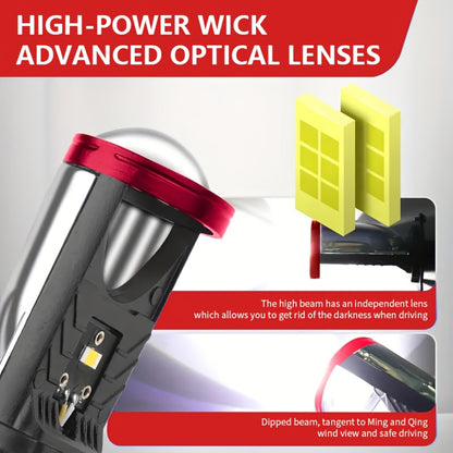 2pcs H4 High And Low Integrated Headlight Bulbs, 60, 000 Lumens 420W 3570 CSP Chip New LED Projection Lens, 6000K White Ultra-bright Light, Suitable for Motor Vehicles, Left-hand Driving, 12-24V, No Battery Required