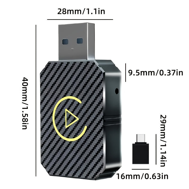Mini Wireless CarPlay Adapter, Compatible with Apple and Android, Plug and Play, Low Latency for Wired to Wireless CarPlay, Fits Multiple Car Models, 2024 Upgrade, Fast and Stable Connection, No Battery Required, Christmas Gift