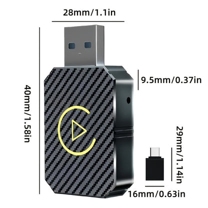 Mini Wireless CarPlay Adapter, Compatible with Apple and Android, Plug and Play, Low Latency for Wired to Wireless CarPlay, Fits Multiple Car Models, 2024 Upgrade, Fast and Stable Connection, No Battery Required, Christmas Gift