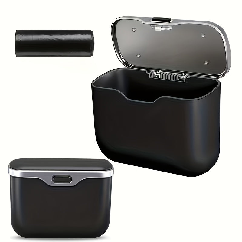 Multi-Functional Car Mounted Microfiber Trash Can Made of ABS Material That Does Not Deform And Is Suitable for 99% of Car Models, Suitable for Both Dry And Wet Use, Space Saving, And Non-Destructive Installation, Comes with Garbage Bags