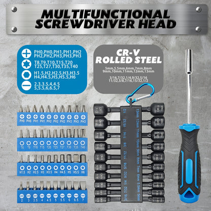 [Precision Screwdriver Set] 43/83/88Pcs Chrome Vanadium Steel Magnetic Screwdrivers Set, Slotted Hex Torx Bits Precision Screwdriver Rod Set, Professional, Durable, Durable Storage Case, Precision Screwdriver Set For Tools For Men