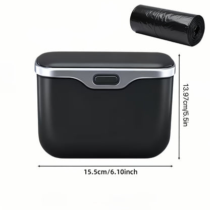 Multi-Functional Car Mounted Microfiber Trash Can Made of ABS Material That Does Not Deform And Is Suitable for 99% of Car Models, Suitable for Both Dry And Wet Use, Space Saving, And Non-Destructive Installation, Comes with Garbage Bags