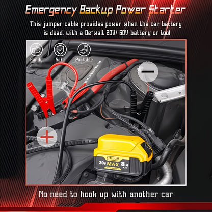 0.98Ft//6.56Ft Car Jump Starter Cable with Adapter, Suitable for Dewalt 18V/20V DCB Battery Starter, Portable Car Battery Pack, ABS Material, Battery Not Included