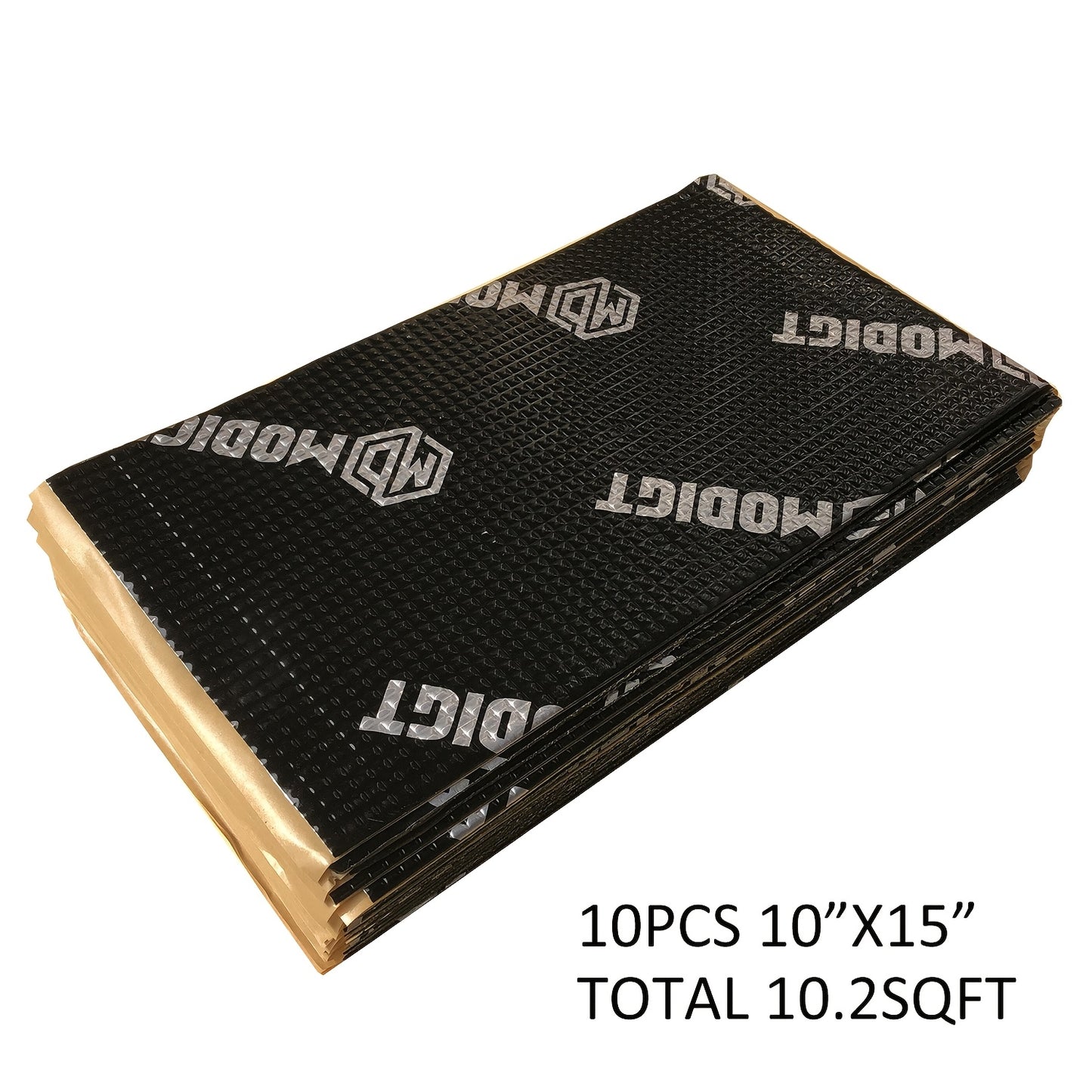 10pcs Butyl Sound Deadener Mat, Noise Insulation And Vibration Dampening Material, Thermal Heat Shield Insulation Noise Reduce Mat Self-adhesive, Cars Hood Firewall Door Trunk Sound Deadening Pad For Car, SUV, Camper, Pickup, Van, Truck, RV