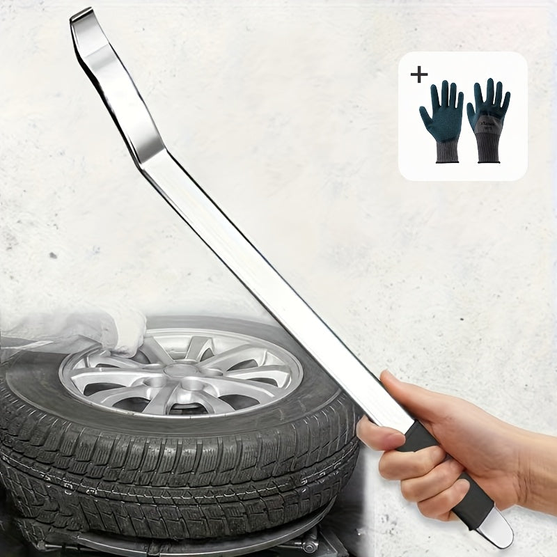 Professional Heavy Duty Metal Tire Pry Bar with Non Slip Rubber Handle Tire Removal Tool for Efficient Car Maintenance Home Garage and Auto Repair Safe Tire Replacement Sturdy Tool Design Durable Construction