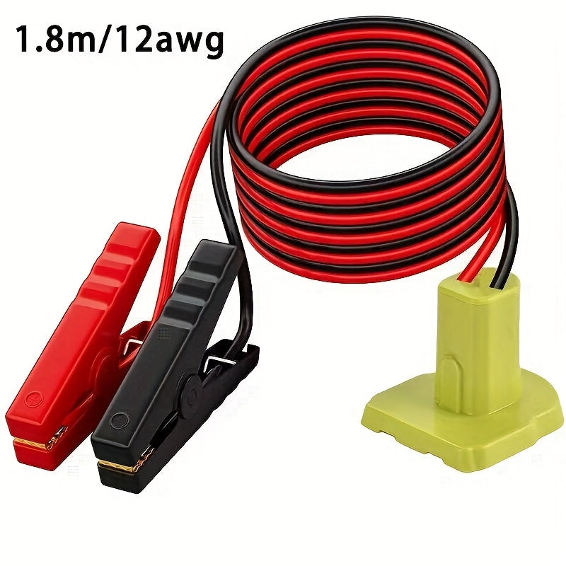 [Portable Battery Booster] Jumper Cables for Starting Car with Adapter Compatible with Ryo-Bi 18V Battery Jump Starter 8AWG 5.9FT Portable Auto Battery Booster Pack for Jump Starting Light Vehicles (Battery Not Included)
