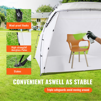 VEVOR Spray Paint Shelter Spray Paint Tent 90*62*62in/120*84*72in Portable Paint Booth DIY