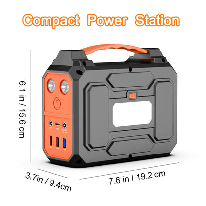 100W/300W Portable Power Station Solar Generator, (Solar Panel Optional), High Capacity Battery Pack, With 2*AC Outlet, DC, USB Port, LED Light, Extra Battery Power Supply For Outdoor Camping, Hiking, Road Trip, CPAP, Fan, Hurricane Emergency, Gift