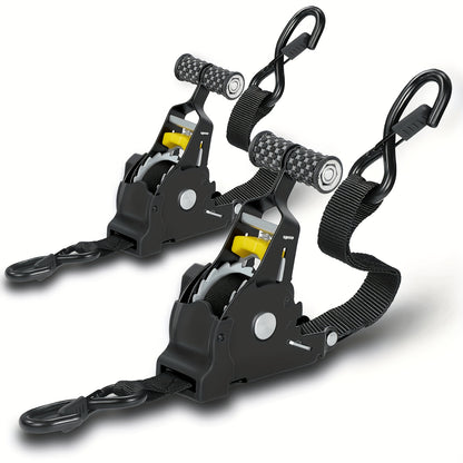 2 Pack Heavy Duty Auto Retractable Ratchet Straps, 1700LBS, 1500LBS/1400LBS/1100LBS Tie Down Straps with Automatic Tightening Cargo Securing System for Truck, Motorcycle, Boat, Canoe & Trailer, Father's Day Gift for Dad, Gifts for Men,