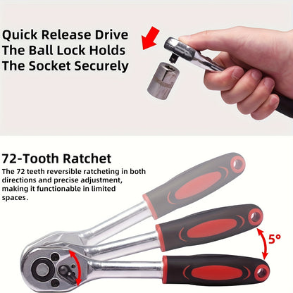 [High-End Tool Sets] 50/ 55Pcs High-End Professional Tool Sets, Auto/ Bicycle Maintenance Machinery Sets, Racing-Class Auto Parts Maintenance Ratchet Wrenches Or Other Auto Maintenance Parts Tool Sets