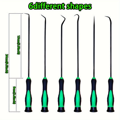 [Nice Gifts] 10pcs/6pcs Ultra Long Precision Hooks And Picks, Made Of High-Quality Steel, With Slip Handles And Non Electric Metal Hand Tools, Used For Maintenance Of Automotive Machinery And Electronic Products. Nice Gifts, Without Battery