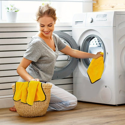 40pcs Golden Microfiber Towels, 16" x 16" - Ultra Soft, Highly Absorbent Cleaning Cloths for Cars, Drying & Polishing - Durable Auto Care Supplies