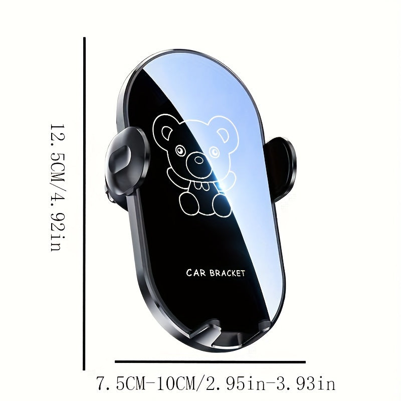 1pc Car Mobile Phone Bracket The New Car With Navigation Support Rack Bear Cartoon Car Air Outlet Fixed Mobile Phone Rack