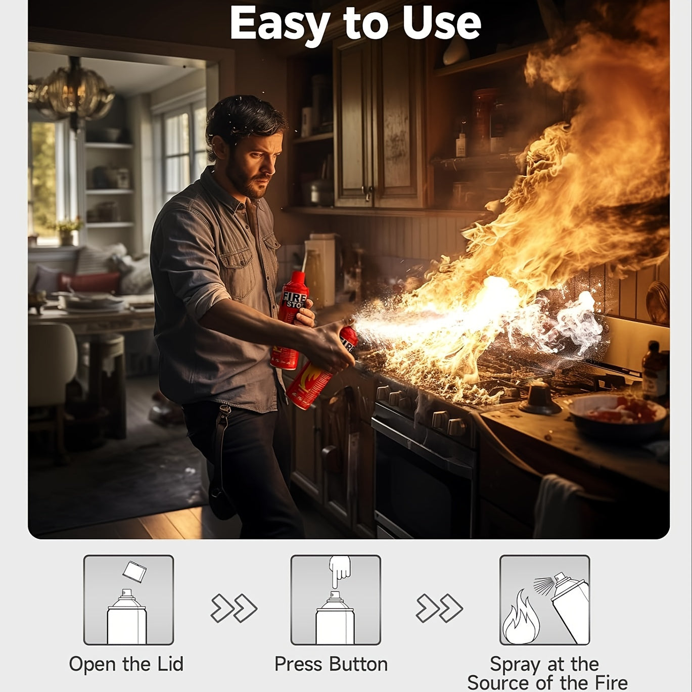[Portable Fire Extinguisher] 2pcs/4pcs Fire Extinguisher For Home, Car, Kitchen, Boat - Portable Formula Fire Stop Small - 4-in-1 With Mounting Bracket