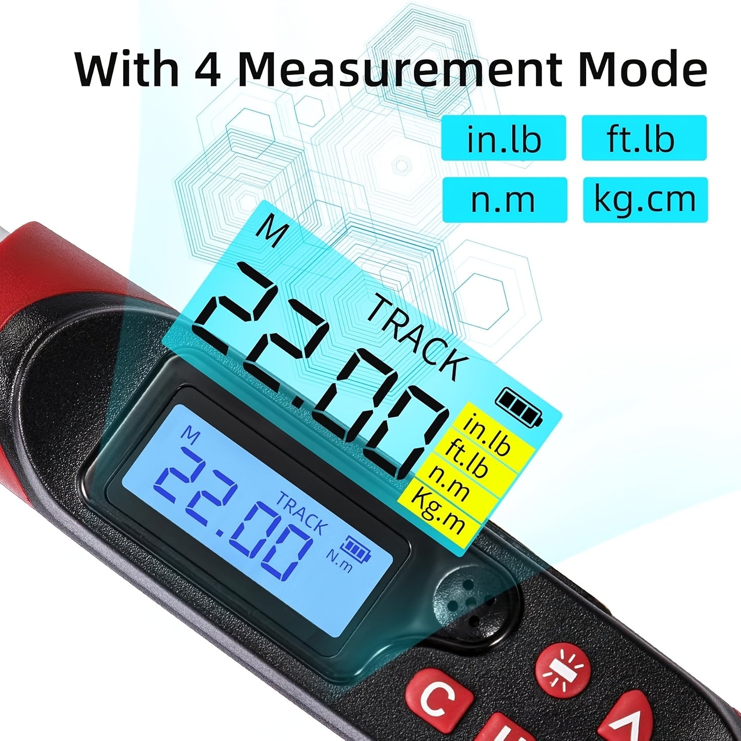 [Digital Torque Wrench] 1/2, 3/8 Inch Drive Digital Torque Wrench, 17-340 Nm (12.5-250.8 Ft-Lb), 6.8-135 Nm (5.02-99.57 Ft-Lb), Electric Torque Wrench With Buzzer And LED, Preset Values And Data Storage, For Bike/Motorcycle/Auto Repairs, Plus And Minus 2%
