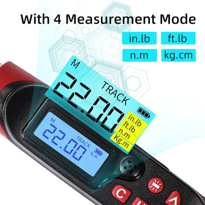 [Digital Torque Wrench] 1/2, 3/8 Inch Drive Digital Torque Wrench, 17-340 Nm (12.5-250.8 Ft-Lb), 6.8-135 Nm (5.02-99.57 Ft-Lb), Electric Torque Wrench With Buzzer And LED, Preset Values And Data Storage, For Bike/Motorcycle/Auto Repairs, Plus And Minus 2%
