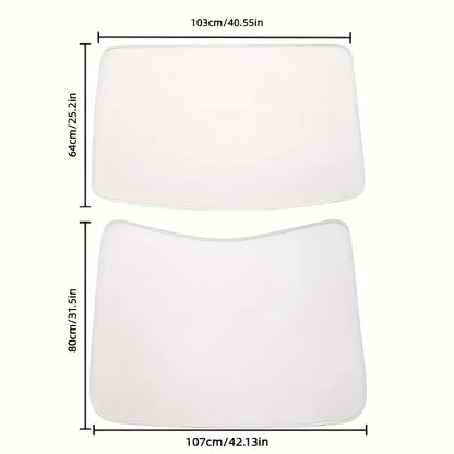 for The for TESLA Model 3 from 2017 to 2023, a Folding Sunshade with Thermal Insulation Is Available, Paired with a Set of Two Ice Crystal Sun Visors in Gray And Black, a Great Value Purchase