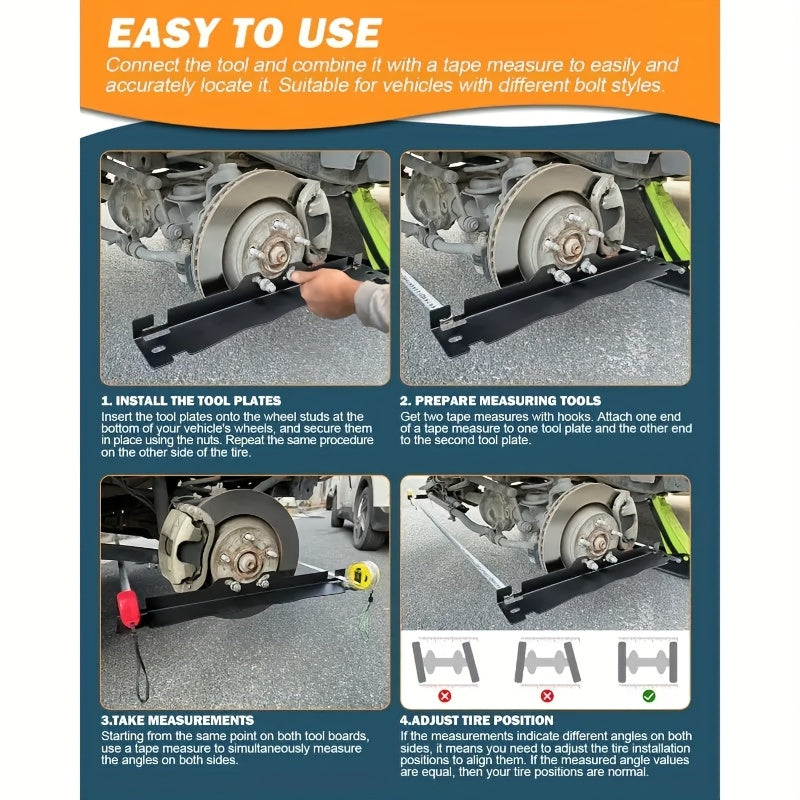 2pcs Iron Wheel Alignment Tool Set for Precise Balancing And Positioning