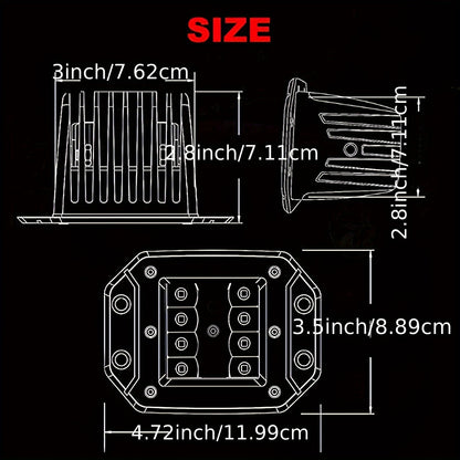 Flush Mount LED Pods, 5 Inch 40W 12V 24V LED Light Bar Work Light For Truck Suv Atv Off Road, Without Battery