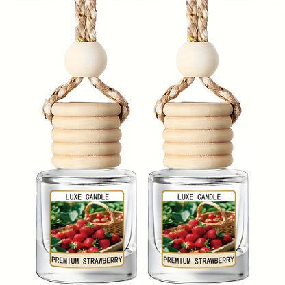 Set of 2 Car Air Freshener Diffusers - Vanilla Cream Scented Oil Diffuser for Vehicles, Lasting Fragrance for Over 45 Days