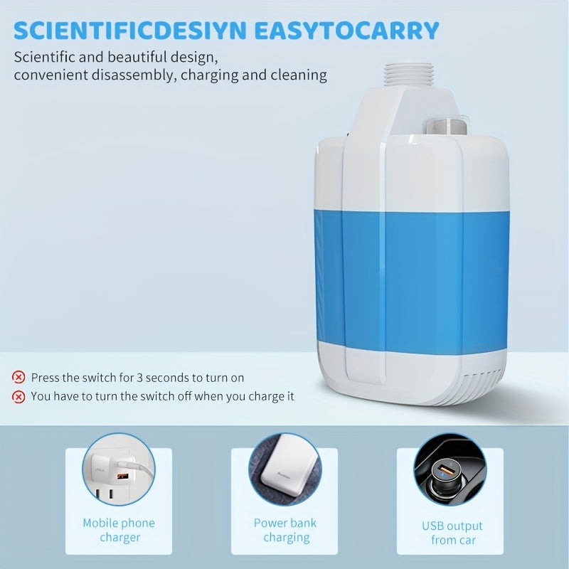 Portable Shower Camping Shower - Rechargeable Outdoor Camp Shower Pump with IPX6 Waterproof, for Camping Beach Swimming Outdoor Traveling Hiking
