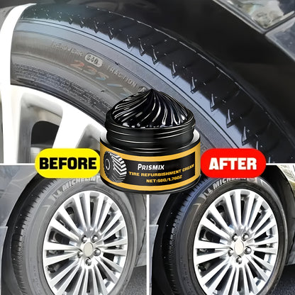 2pcs Car Black Interior Tire Polishing And Retreading Paste Tire Cleaning Rust Removal Polishing Shine Enhancement Anti-Fouling Wheel Retreading Paste - Lasting Shine, Noticeable Effect, Beeswax Ingredients, No Professional Tools Needed
