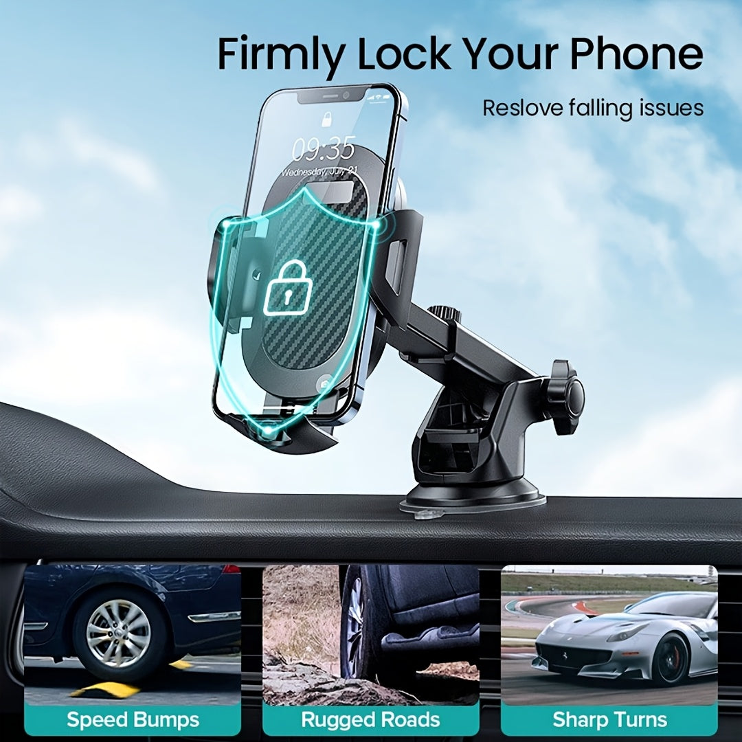 Universal Car Dashboard Phone Holder | Adjustable, Compatible with All Mobile Phones, ABS Material, For Safe Navigation and Hands-free Calling - A Gift for Yourself