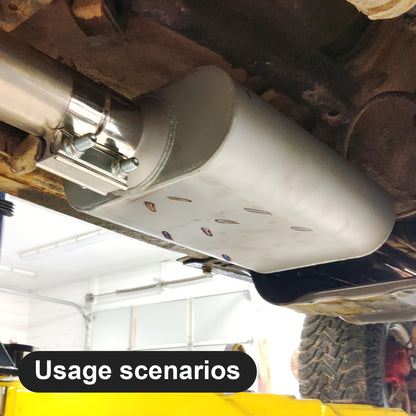 2 Pack Stainless Steel Exhaust Muffler for Cars And Trucks - Anti-Corrosive, 2.5" Exhaust Muffler High-Performance Chamber Design with Aggressive Sound, Overall 17" Center in | Center Out, 2.5"/3.0" Inlet/Outlet