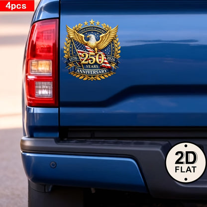 Car Stickers And Decals, Car Window Decals Vinyl, United States 250 Years Anniversary Eagle Flag Design, Automotive Decals, Funny Bumper Stickers(1/4pcs)