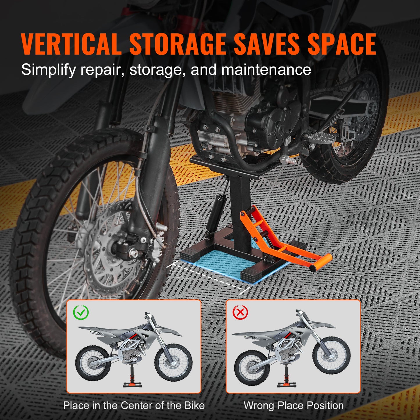 Happybuy Hydraulic Motorcycle Stand, 440Lbs Load Capacity, Adjustable Height Lifting Table for Repair And Maintenance, Ideal for Dirt Bike And Pit Bike Additions