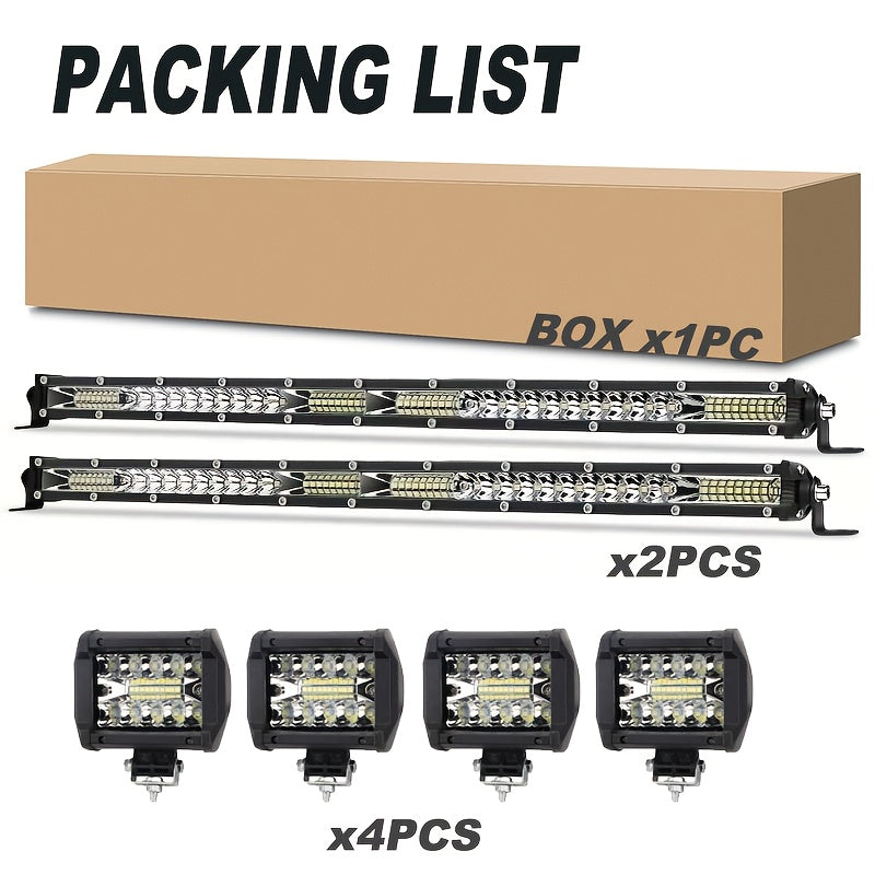 22inch 10inch LED Work Light Bar + 4inch LED Light Bar for Car Truck Offroad 4x4 Jeep SUV UTV ATV Tractor Off Road, No Battery Required