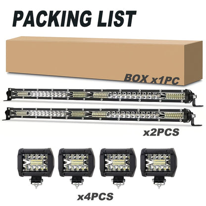 22inch 10inch LED Work Light Bar + 4inch LED Light Bar for Car Truck Offroad 4x4 Jeep SUV UTV ATV Tractor Off Road, No Battery Required